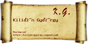 Kilián György névjegykártya