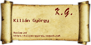 Kilián György névjegykártya